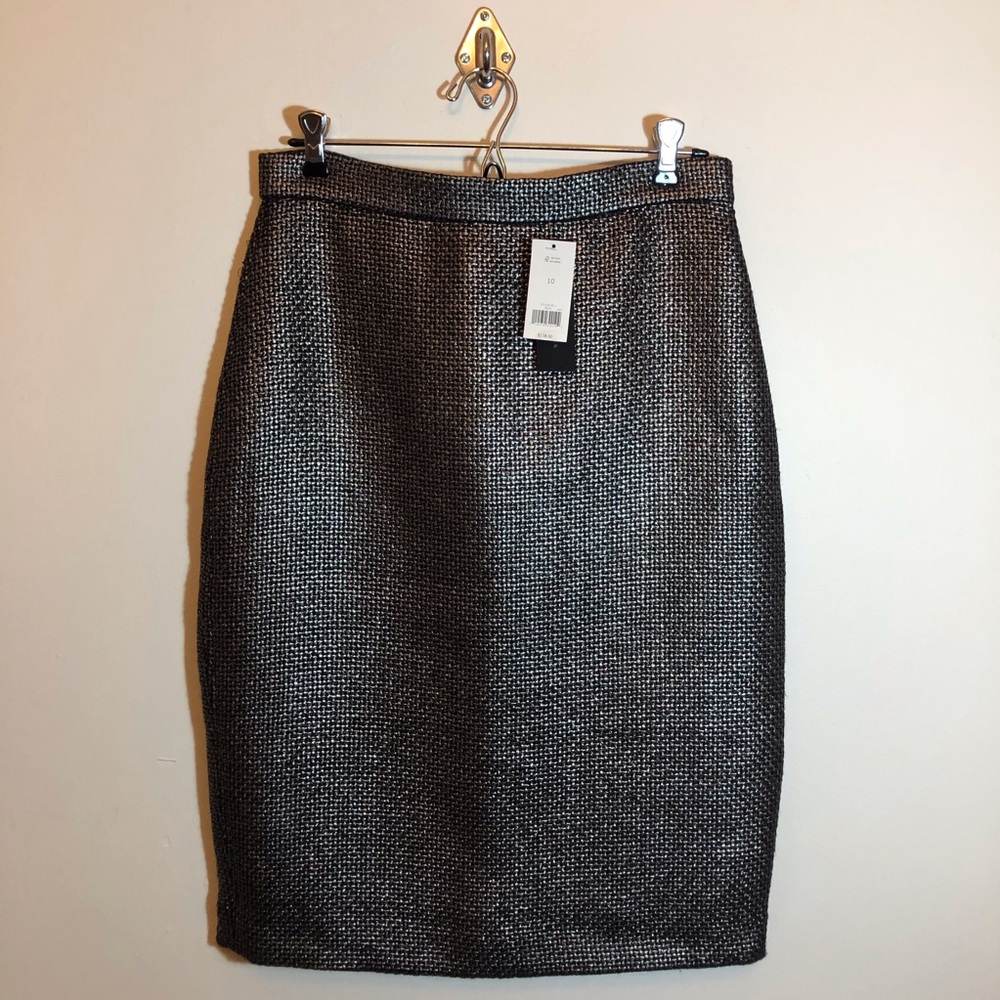Banana Republic Silver Metallic Pencil Skirt